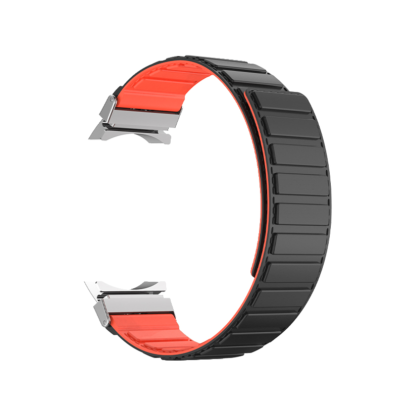 22mm SamSung Watch 4 Magnetic Leather Band Strap with Dual Color Rotating and Nylon