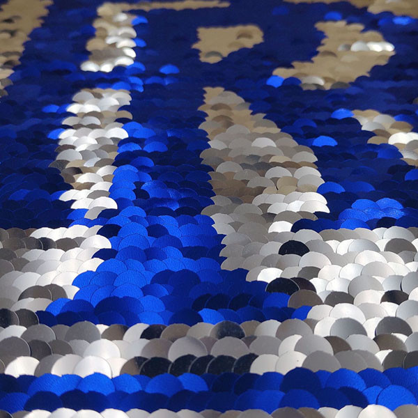 Double R Letter Reverse Sequin Patch Eco Friendly Durable Any Shape Available