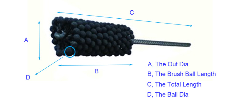 Industrial Pipe Deburring Brush , Abrasive Ball Cross Hole Deburring Brushes