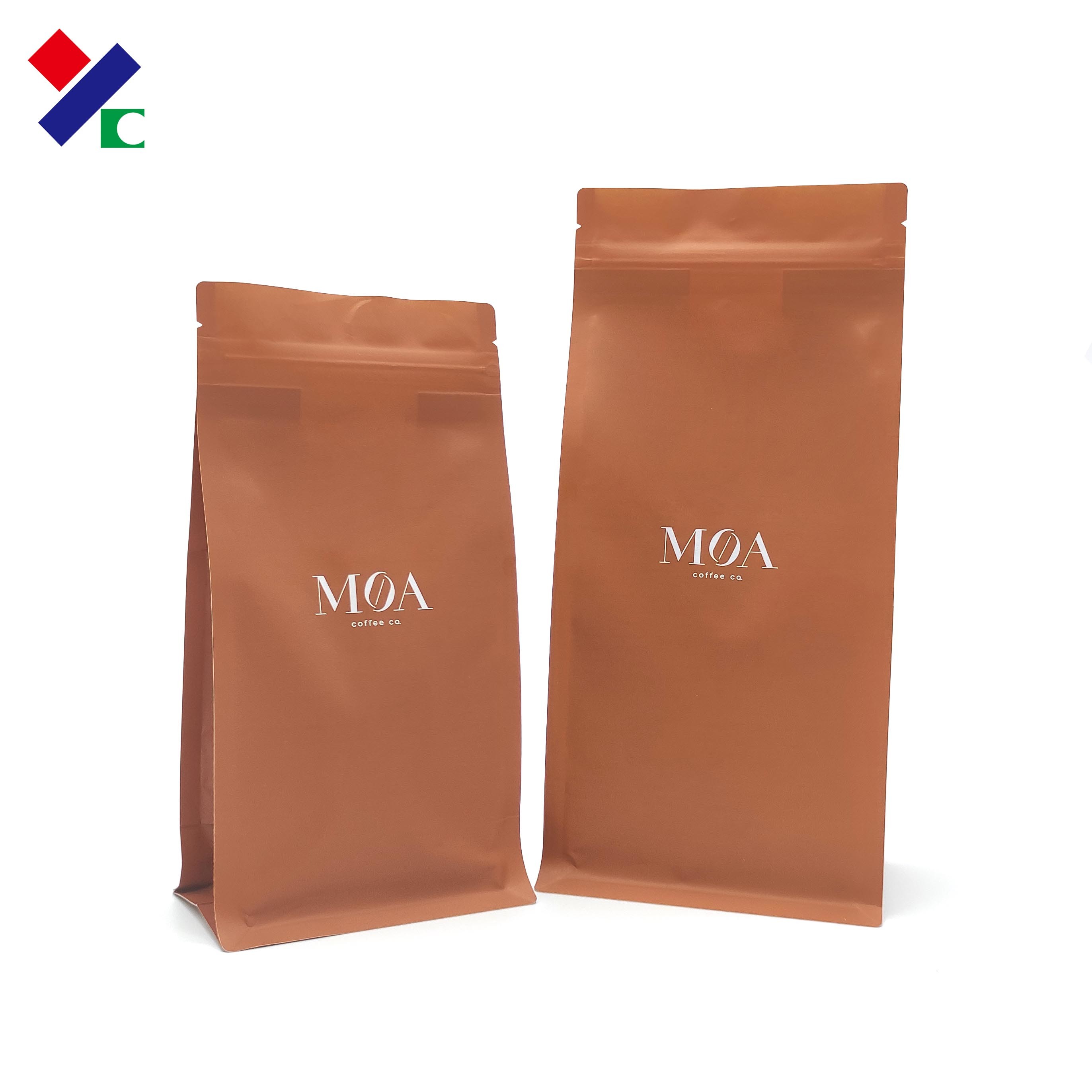 Matte Varnish Heat Seal Coffee Bags 1.5Lb Customized Logo