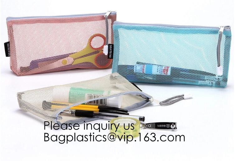 Nylon Mesh Net Cosmetic Bag, Mesh Make Up Bag,Eco -friendly material cosmetic mesh bag ,PVC mesh bag for sales in USA