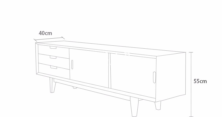 Nordic Simple Sliding Doors New Model Oak Wood Modern TV Stand