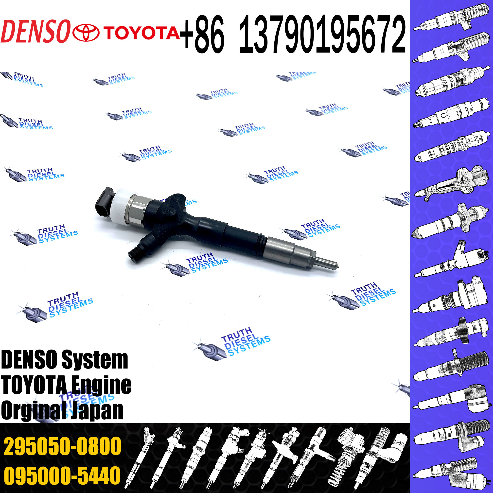 Common Rail Fuel Injector 23670-09380 295050-0813 295050-0540 295050-0800 For Toyota Hilux 2KD-FTV