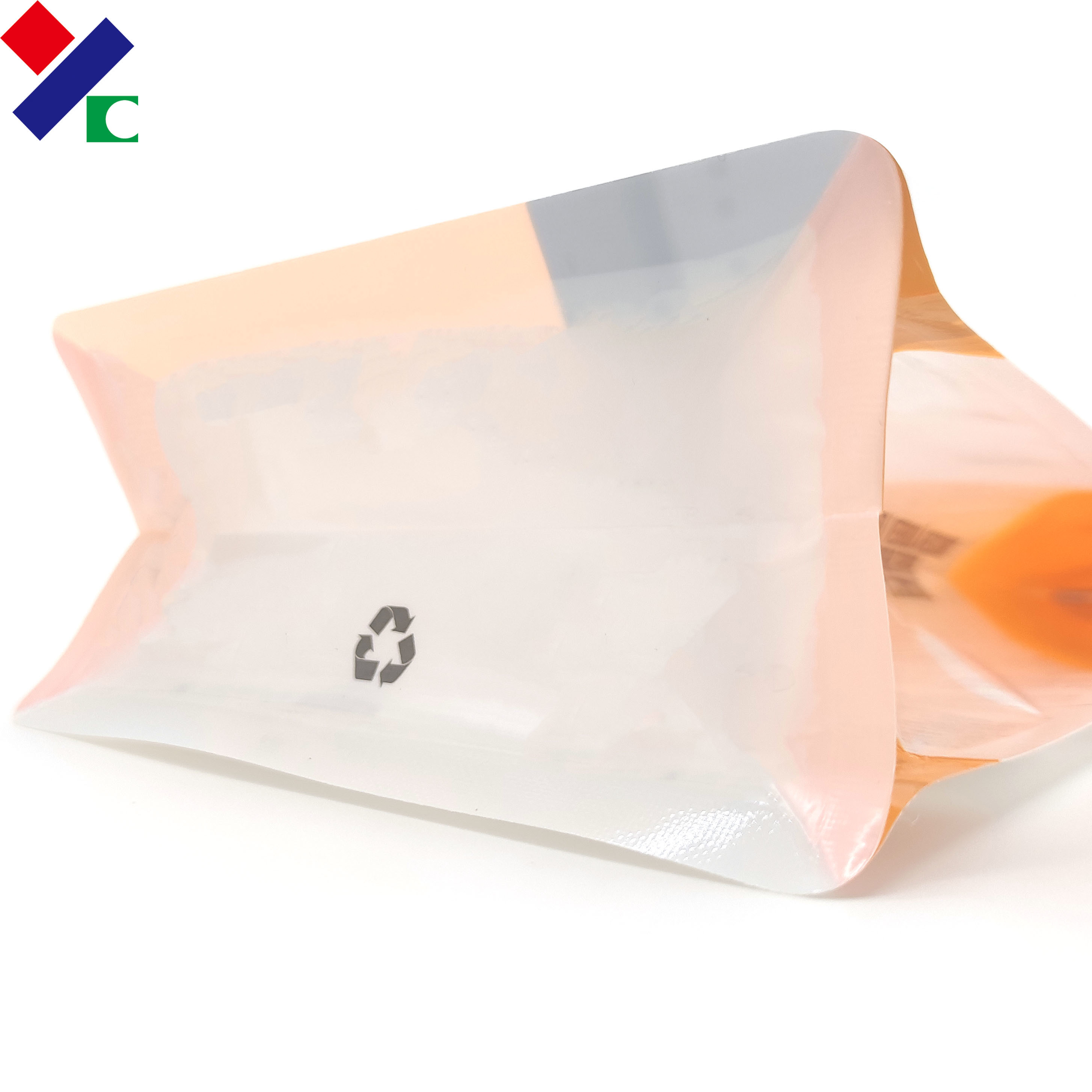 Flat Bottom Recyclable Plastic Bags With Zipper Clear Window