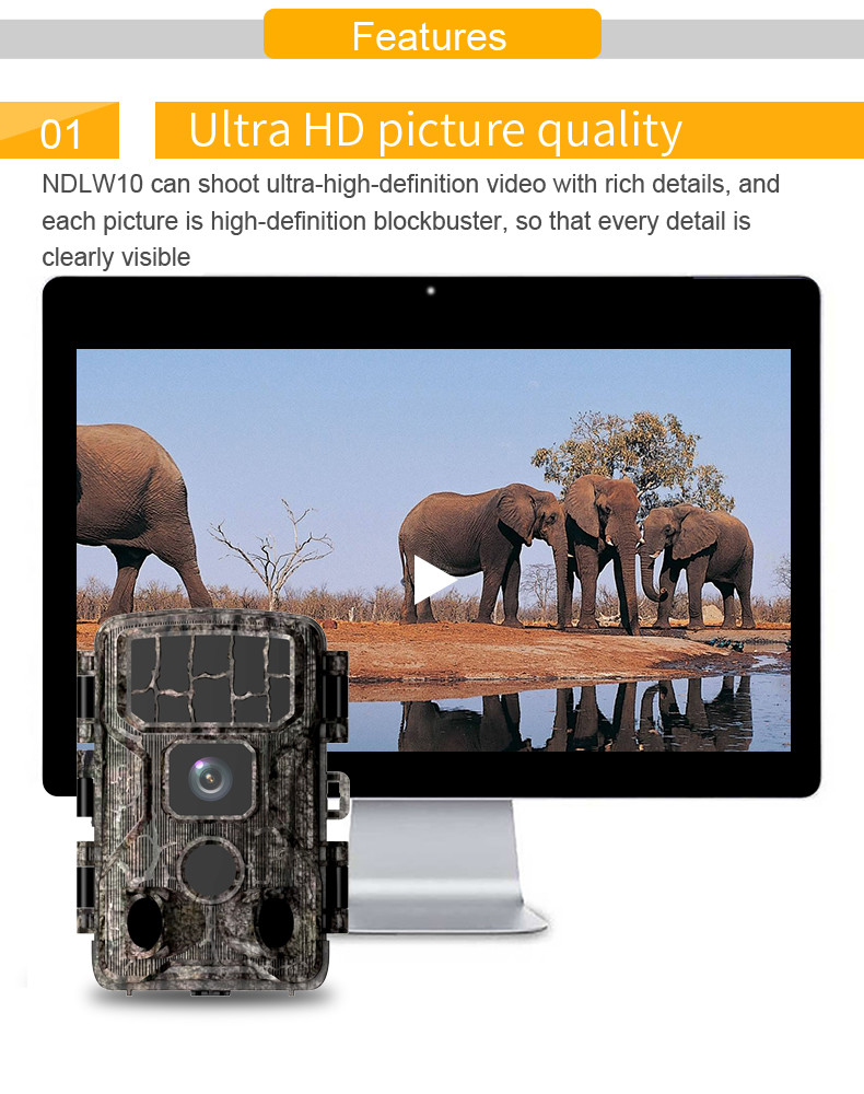 46m Hunting Game Camera 0.3 Second 30fps Wifi Bluetooth Trail