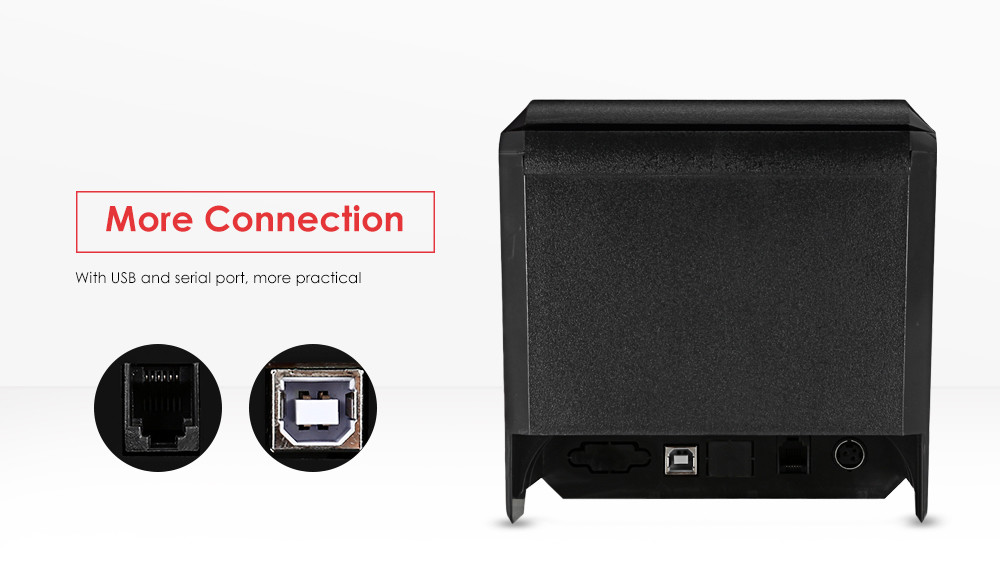 Ticket Barcode Wireless POS Printer Lan Port 300mm/s 12V 1A Power GOOJPRT