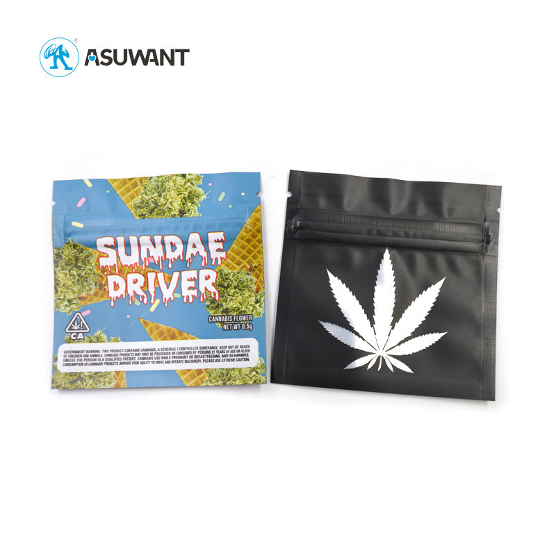 Aluminum Foil Matte Mylar Stand Up Pouches Custom Printed With Zipper