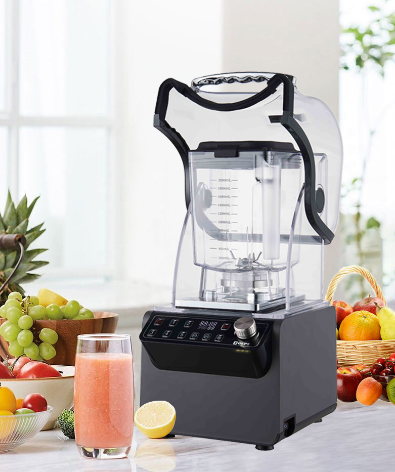 2.5hp Commercial Ice Crush Blender Multifunctional and with 8mm Thick Soundproof Cover