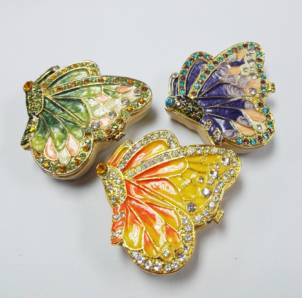 butterfly shape metal jewelry box for ladies gift