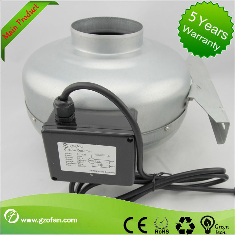 4 Inch Circular Inline Exhaust Blower / Industrial Inline Duct Fans Energy Saving