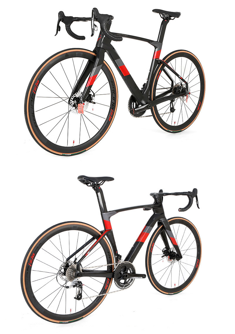 Carbon T900 Road Bicycle Twitter CYCLONEpro Carbon Full Inner Cable Handlebar 700C