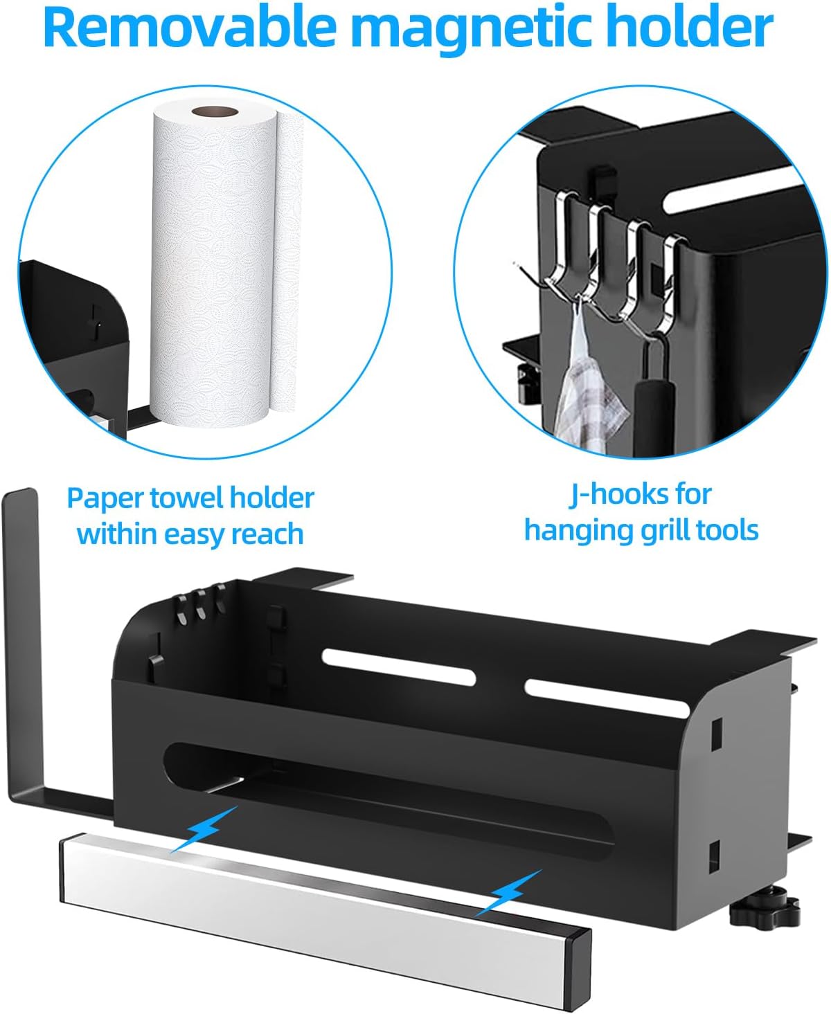 Griddle Caddy for Blackstone 28"/36" Griddle, Griddle Caddy with Paper Towel Holder & Magnetic Tool Holder