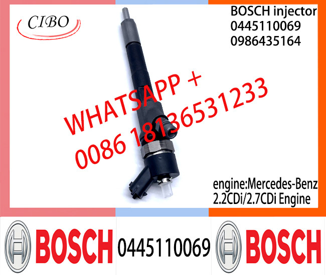 BOSCH injetor 0445110069 0986435164 Diesel Common Rail Injector 0445110069 0986435164 for Mercedes-Benz 2.2CDi/2.7CDi