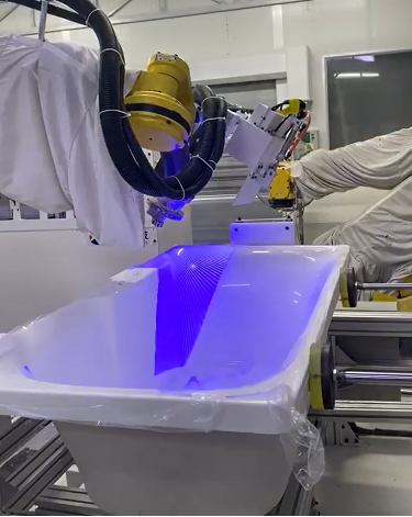 The robotec bathtub trimming system