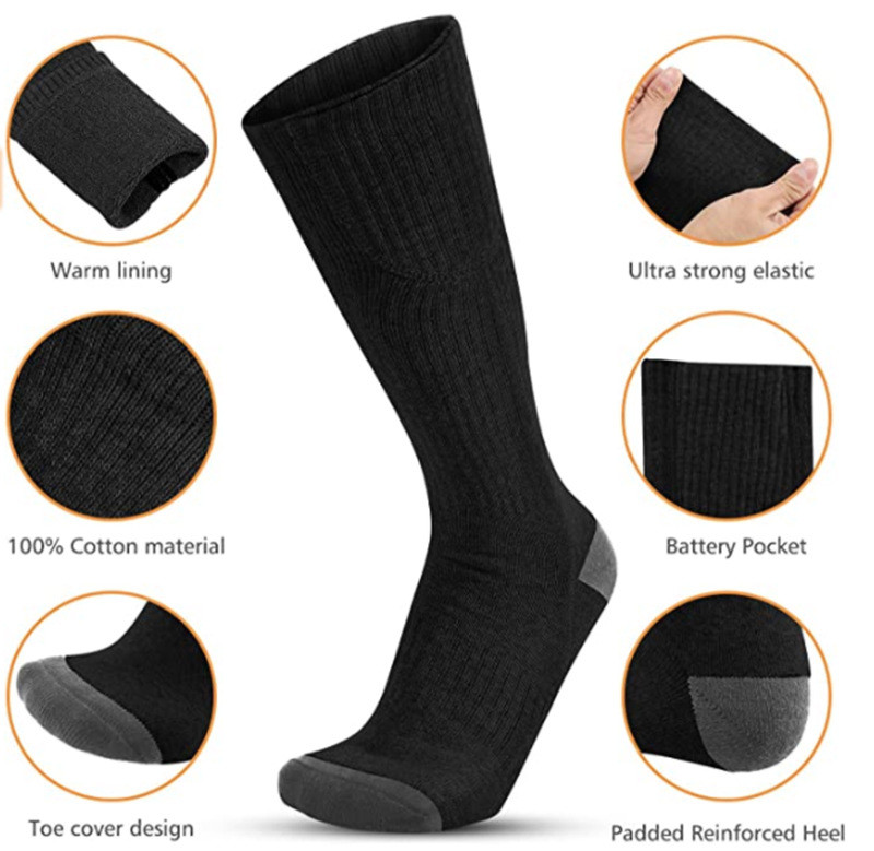 Antibacterial Graphene Film Electric Heated Socks Usb Charging Winter Thermal
