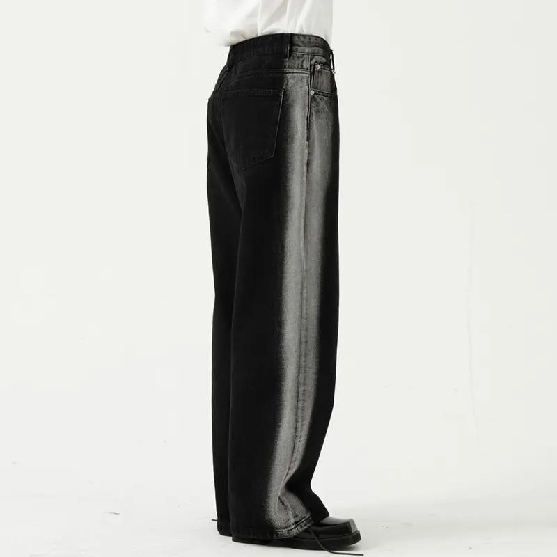 Wholesale Custom Streetwear Designer Blank Baggy Distressed Vintage Jeans Stacked Flare Denim Pants Men