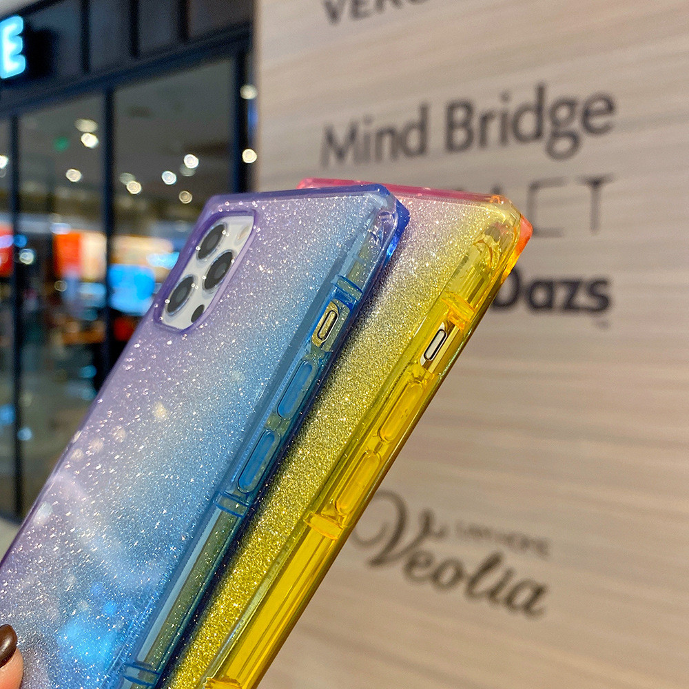 Gradient Color Shockproof Phone Cases L Square Shape Anti Fall For Iphone 11