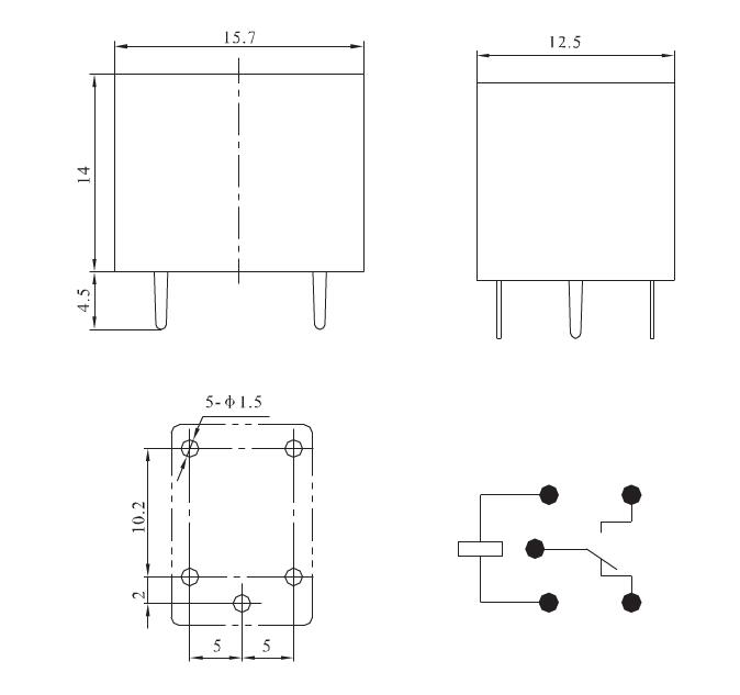 T78 10Amp electric PCB relay 24v