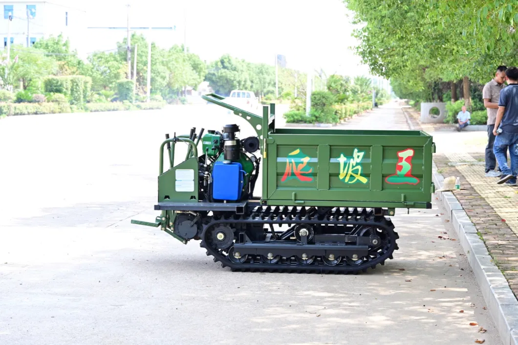 1500kgs Hydraulic Dumping Forestry Machinery Diesel Engine Powered 1-20km/H Walking Speed GF1500c Rubber Truck Loader