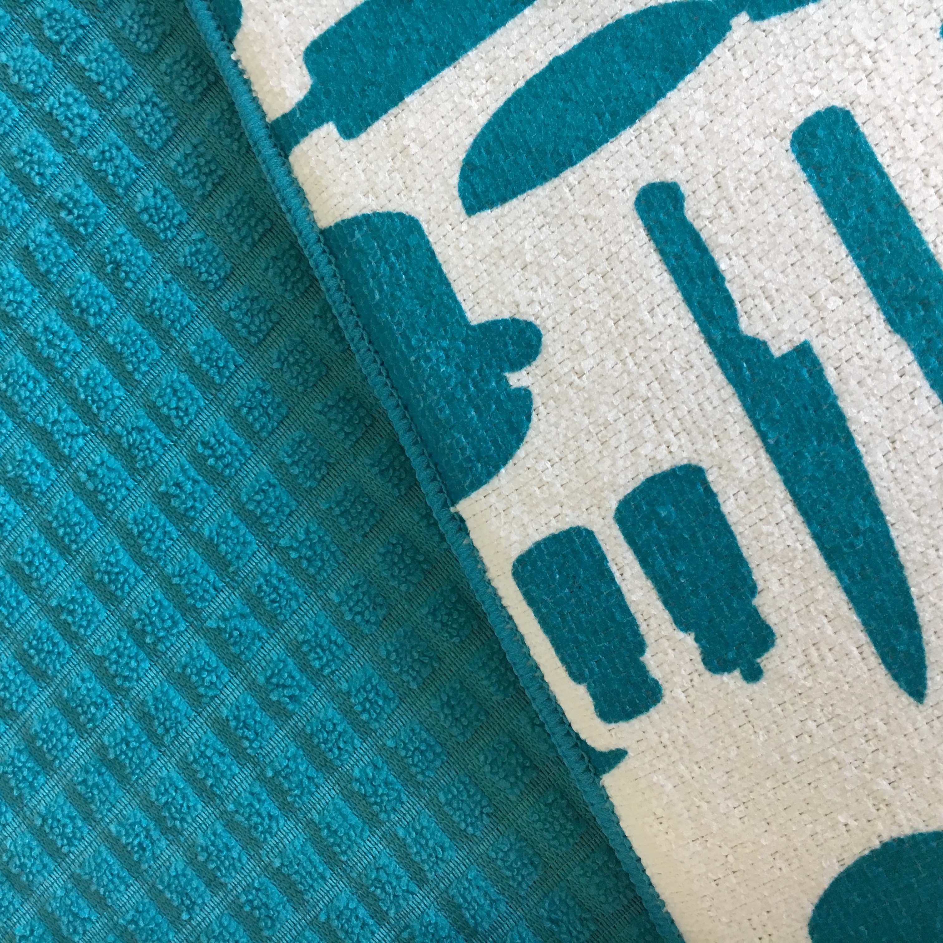 Sinlge packed 1pc Microfiber printeted water absorb dish mat kitchen water pad with grid patten