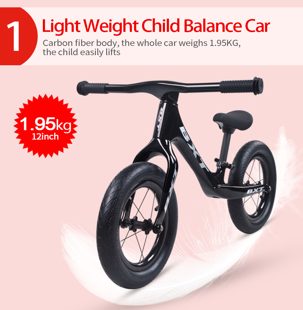 12 Inch Push Balance Bike Carbon Fiber Childrens Bike Scooter Bicycles