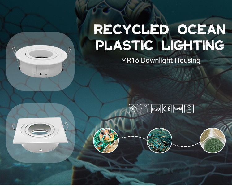 Square Tilted Downlight Frame Glare Reduction MR16 Downlight Housing