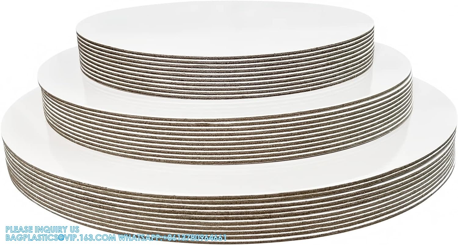 Sturdy Round Cake Boards 8 ,10 And 12 Inch, Gold Cardboard Cake Circles Plate Scalloped Base 3 Size Cake Base