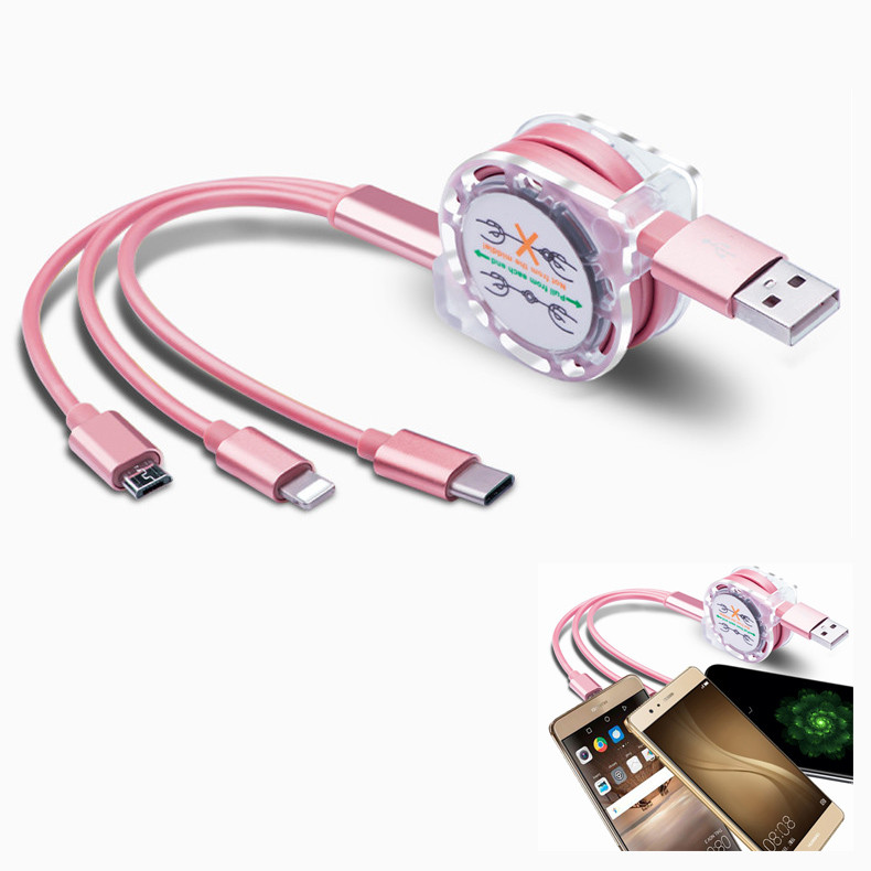 Promotional Multi-functional USB stretch cable TPE logo customized