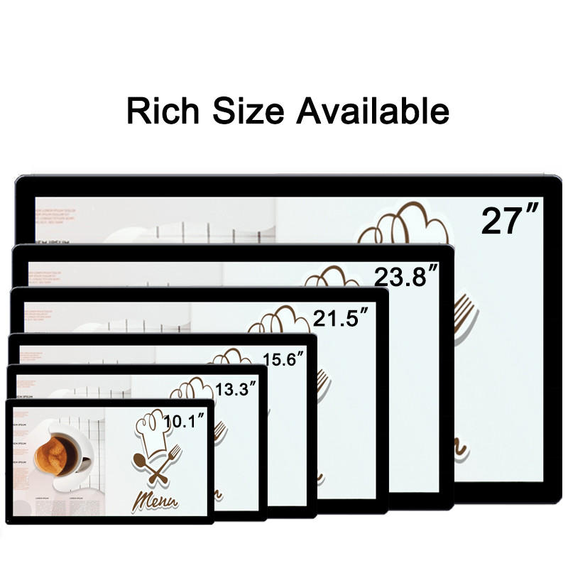 Android Digital Signage Kiosk , Wall Mount LCD Display 15.6 Inch 11.6 Inch