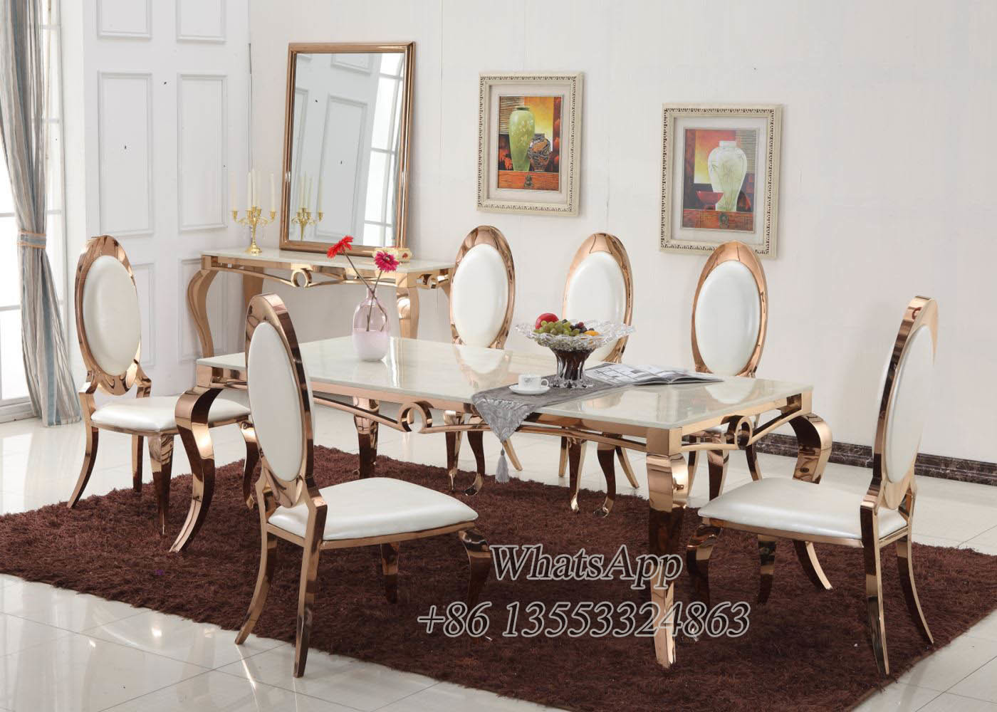 Stainless Steel And Leather Dining Chairs From Furniture Factory (YS-4)