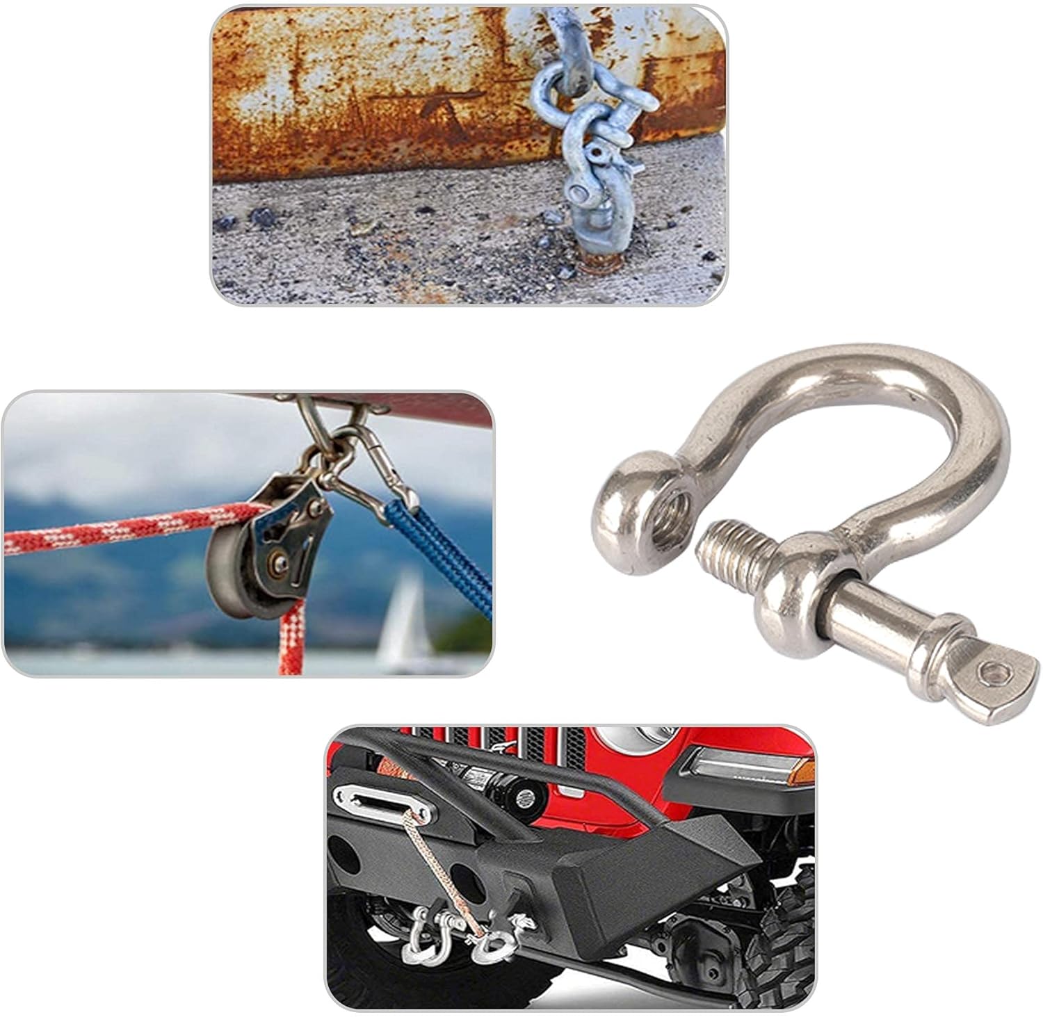 Precision Casting Technology Heavy Duty D Ring Shackle for Bow Rigging Applications