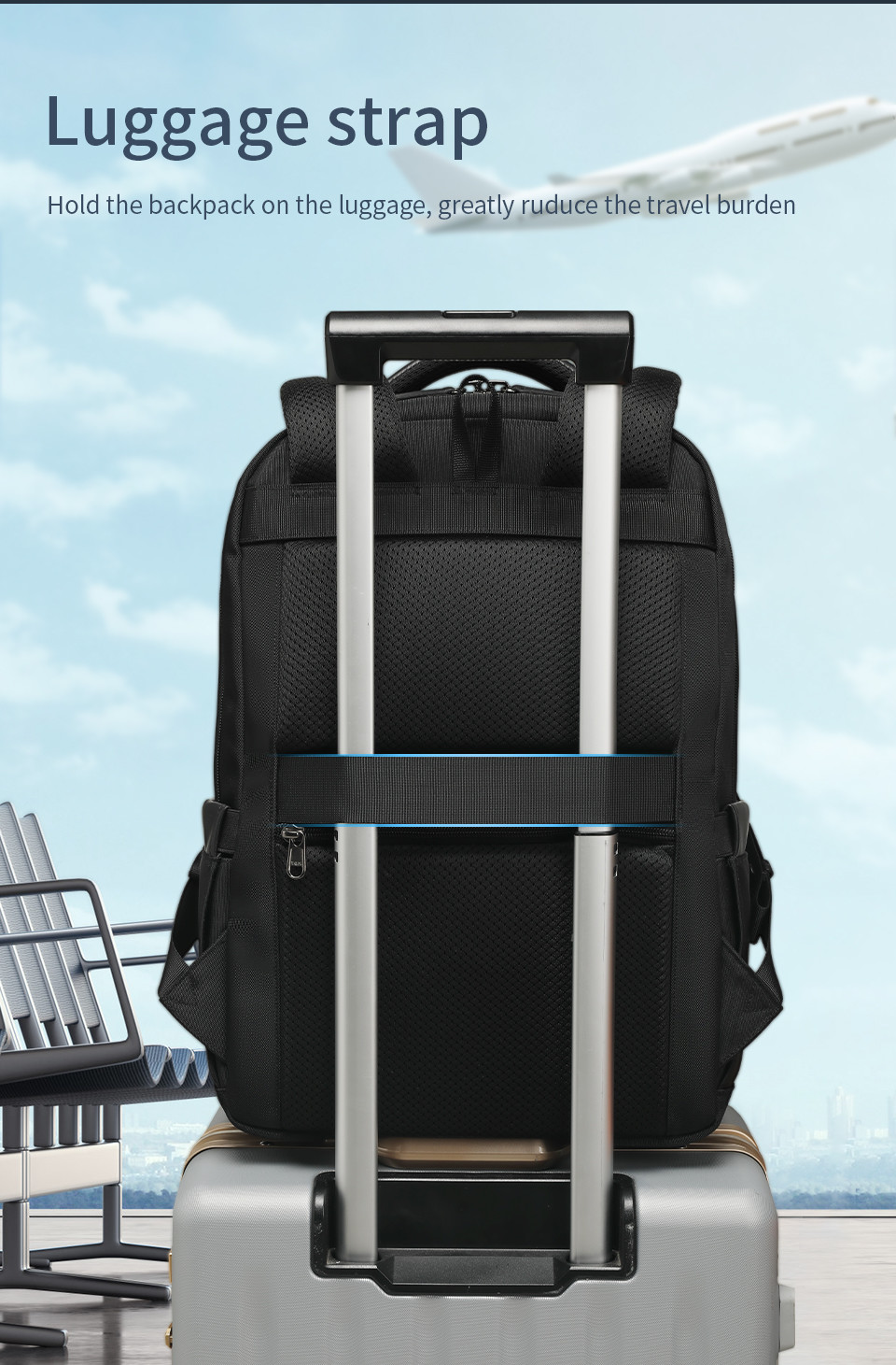 Business Travel Backpacks Anti Theft Waterproof Shockproof Large Capacity 15.6 Inch Laptop Luxury