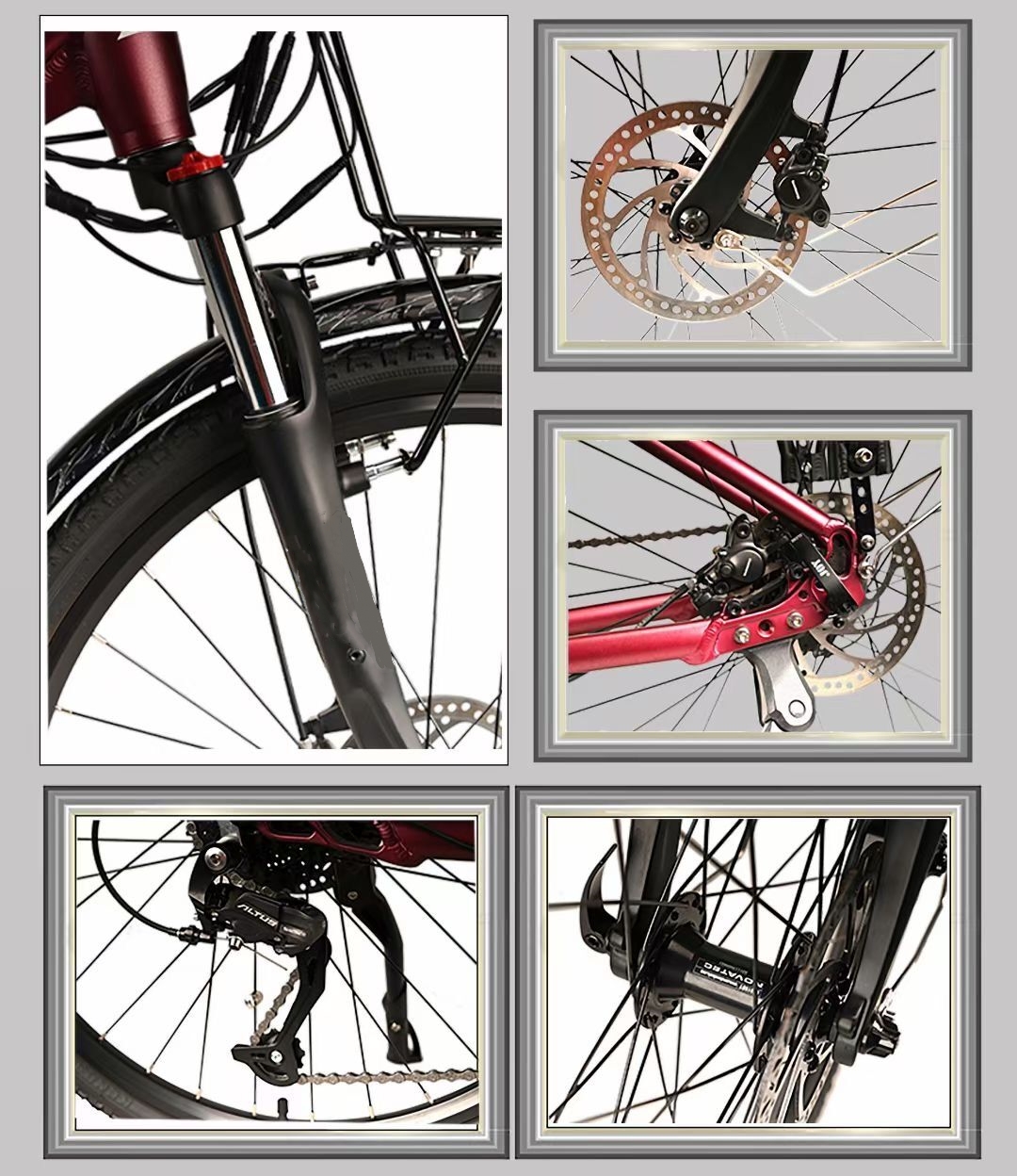 48V 20.4Ah Mid Drive Electric Bike 700C Hydraulic Disc Brake Bicycle With Lithium Battery