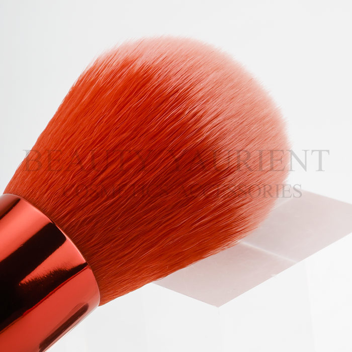 Privated Logo PBT Synthetic Single Makeup Brush Shiny Red Ferrule
