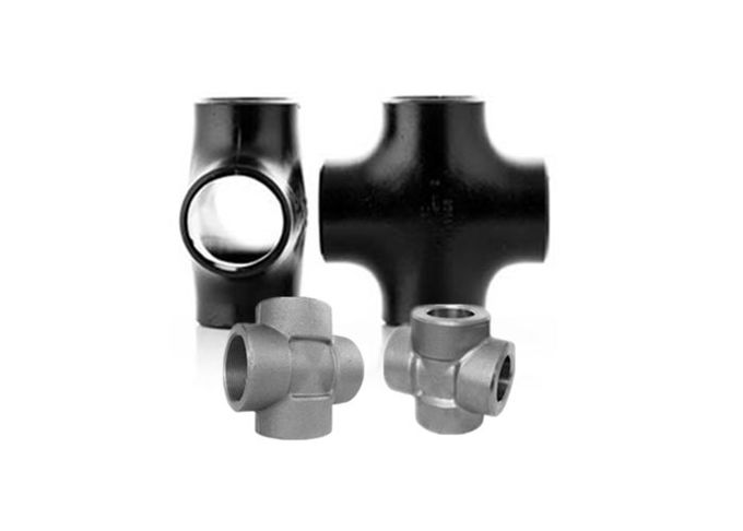 Carbon Steel Asme Pipe Fittings Galvanized Cross Tee Seamless Weld Electro Polish