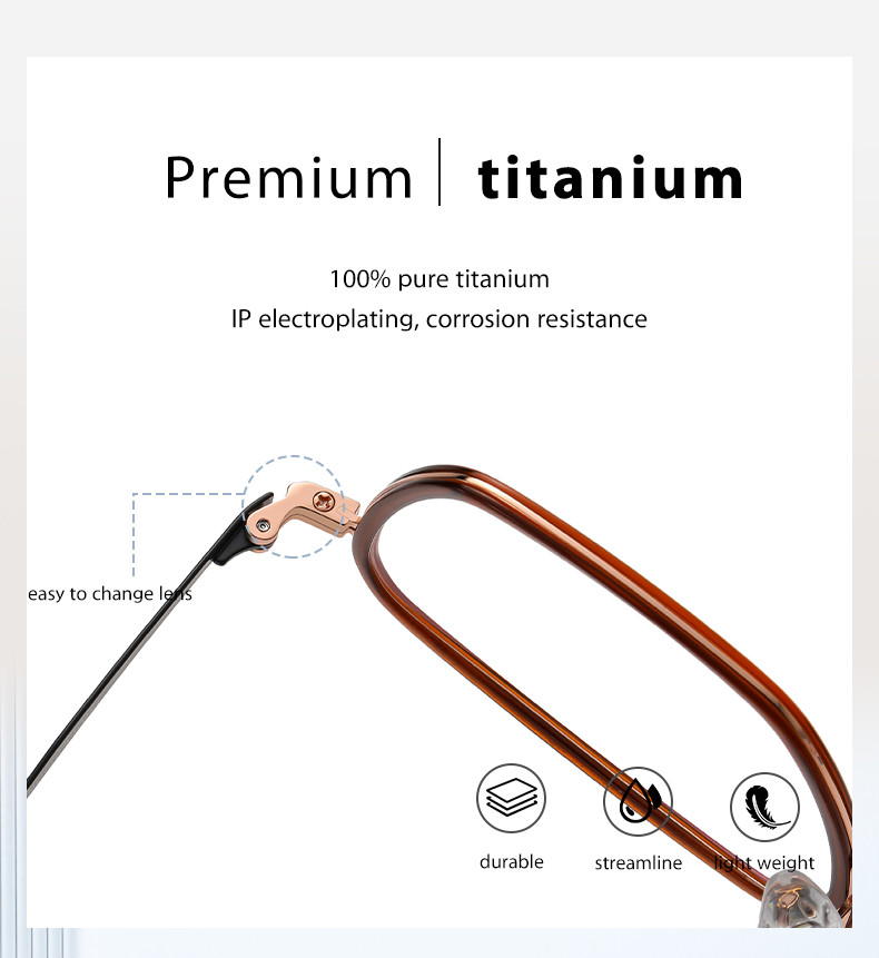 Customized Acetate Titanium Frame Glasses Men Women For Computer Reading