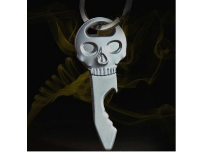 Cool Fancy 2D Skull Key Shape Keychain Bottle Opener,Custom / wholesale metal alloy skull key shape keychain beer bottle