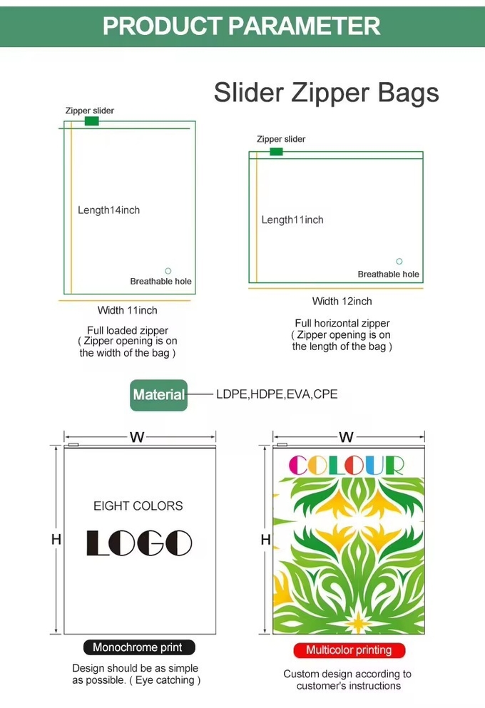 Gravure Printing Dust Resistant Clear Plastic Storage Bags With Zipper