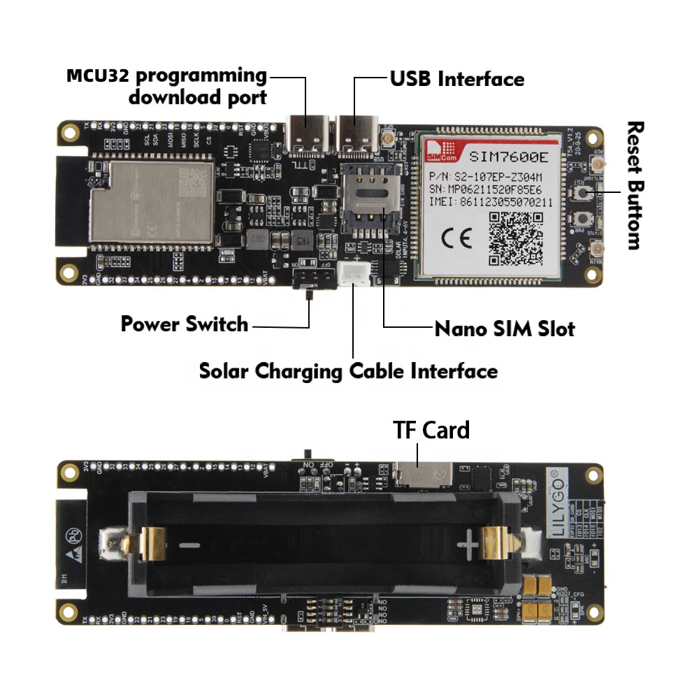 LILYGO LTE A T-SIM7600E-L1C Module ESP32-WROVER-B Development Board