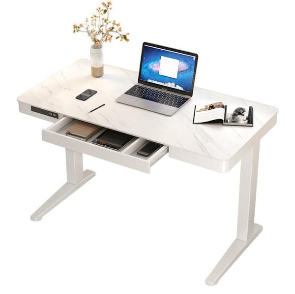 Height Adjustable White Wooden Telescopic Coffee Table for Outdoor Office