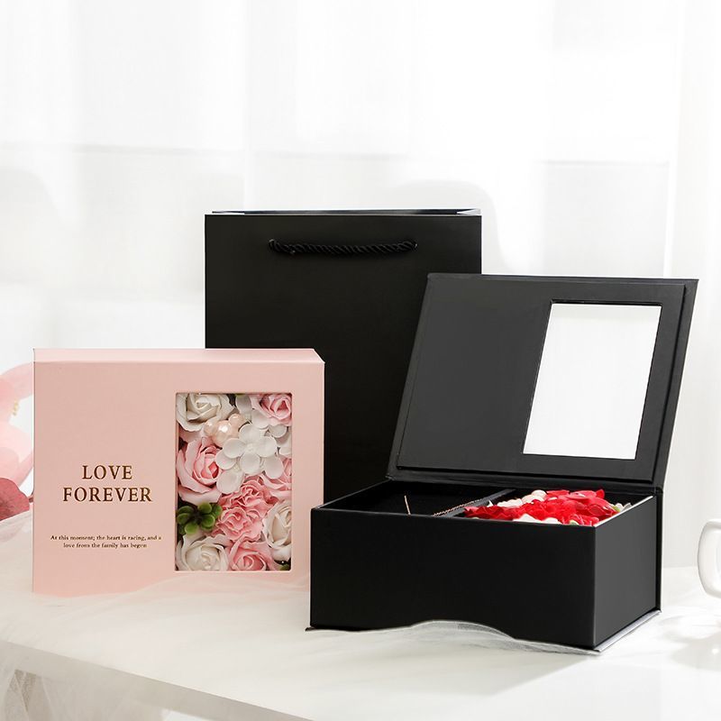 Custom Magnetic Closures UV Gold Foil Printing Logo Folding Packaging Paper Gift Boxes with Ribbon