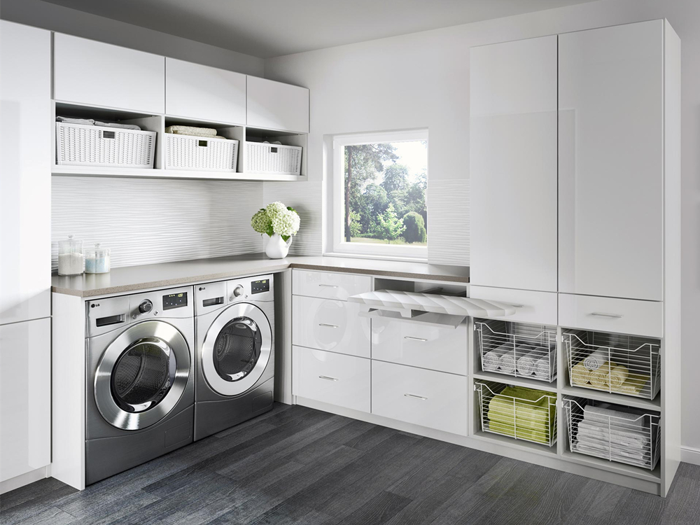 Waterproof Laundry Storage Cabinet with 3D Design 2D Shop Drawing Support from YALIG