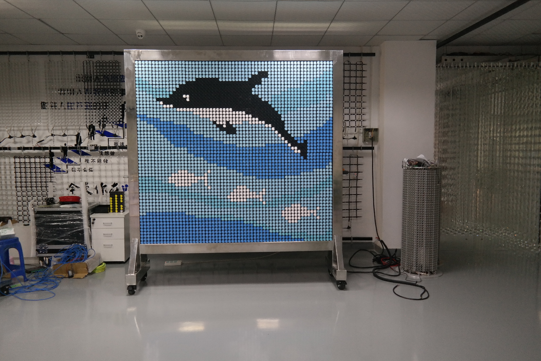 Dmx Digital Flip Disc Display Logo Screen for Wall Advertising