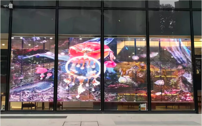 IP43 / IP65 Transparent Led Display Screen Soft Film P2.9-5.2 p3.9-8.9