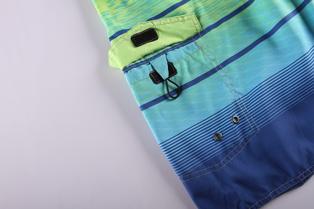 Stockpapa 100% Polyester Mens Striped Board Shorts