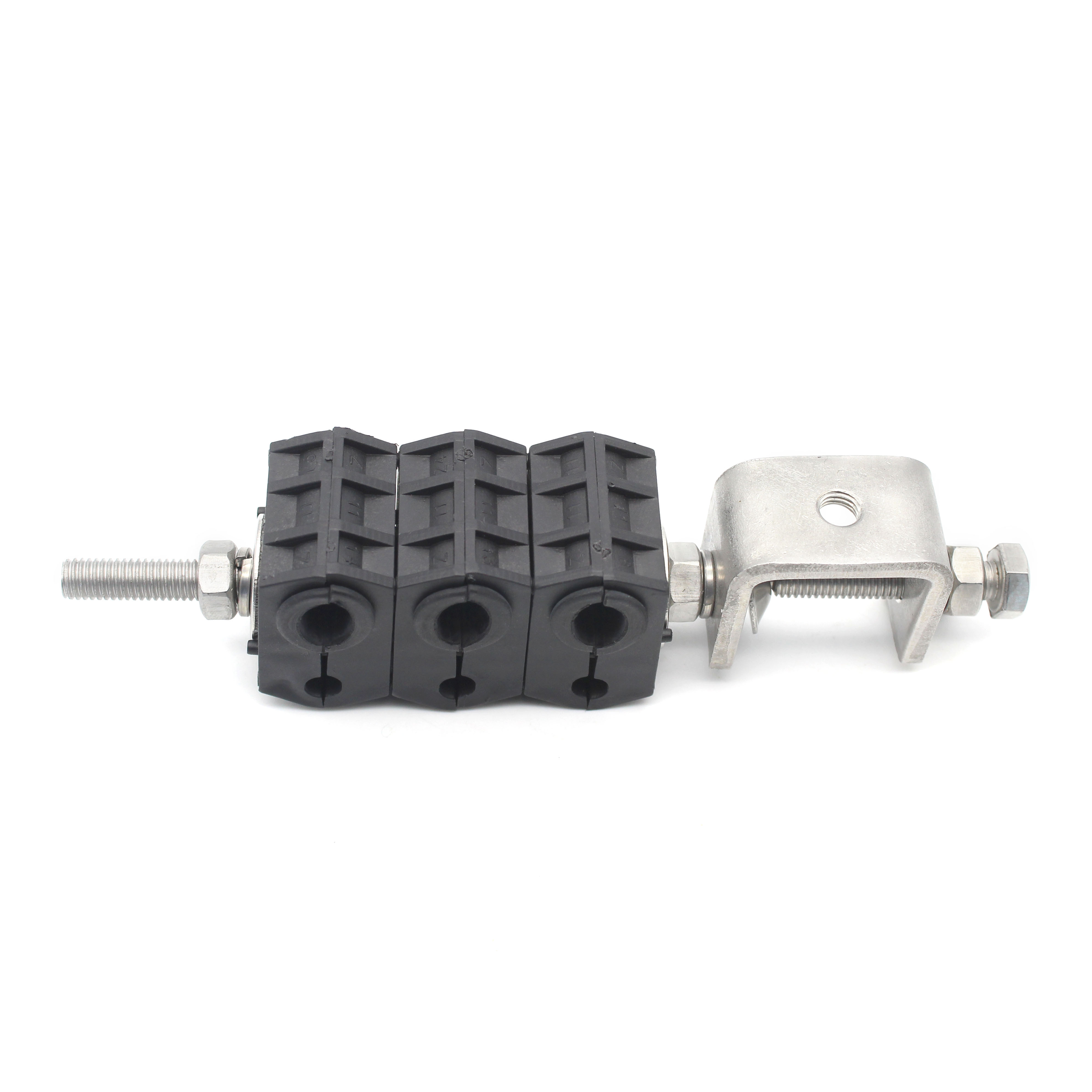 Telecom Cable Installation Galvanized 6mm Fiber Cable Clamp with Six Way Double Holes