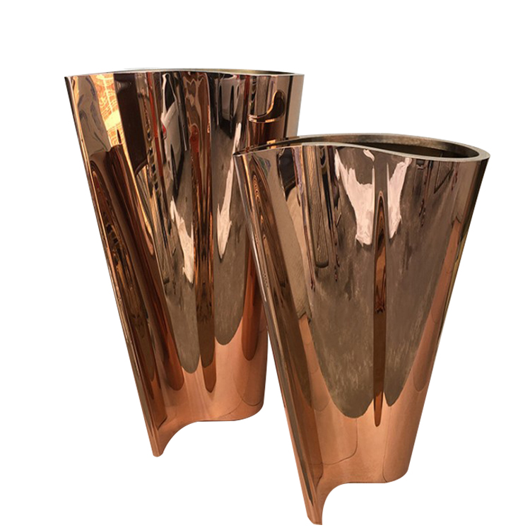 Stainless steel flower vase growing flowers pots and planters
