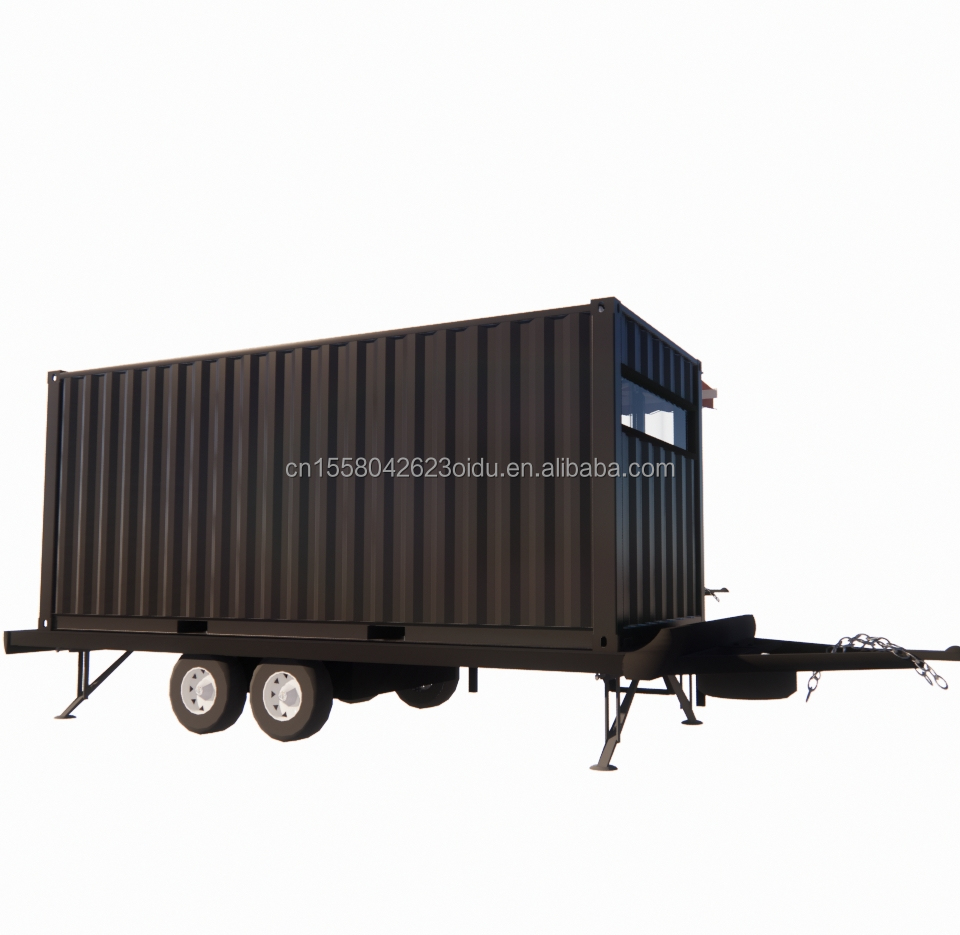 Modern Mini Mobile Tiny Trailer Container House with Steel Frame Galvanized Steel Bending and Sandwich Panel Material Wheels