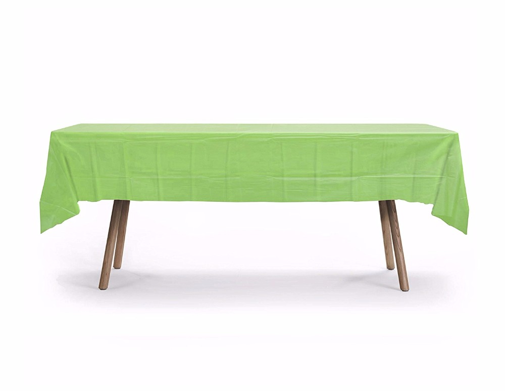Heavy Duty Disposable Solid Color Plastic Table Cover for Rectangle Tables