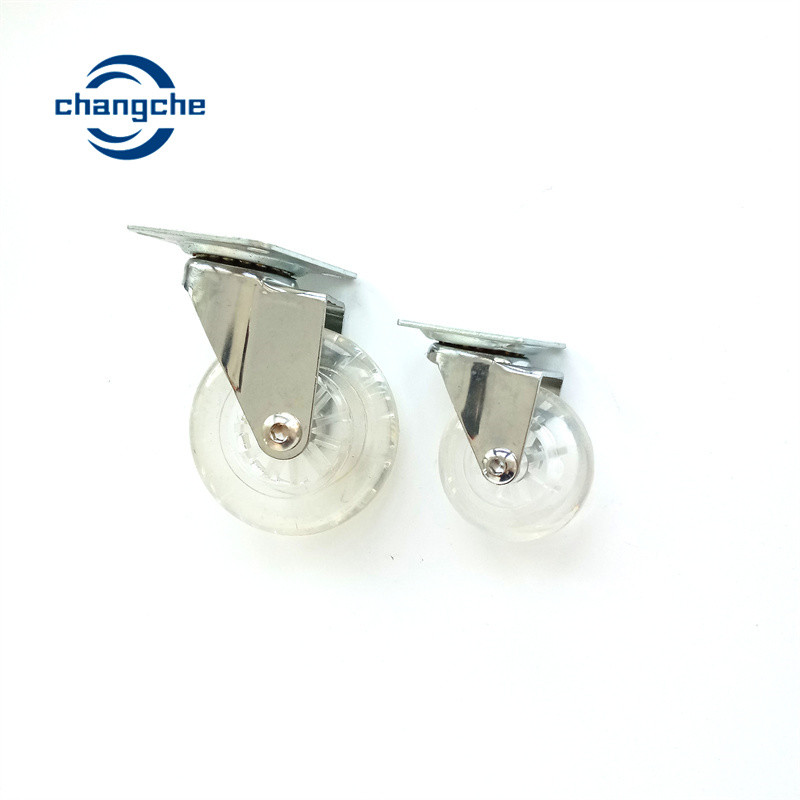 Transparent PU Furniture Castors Wheels Swivel Plate 50mm Gel Office Chair Casters